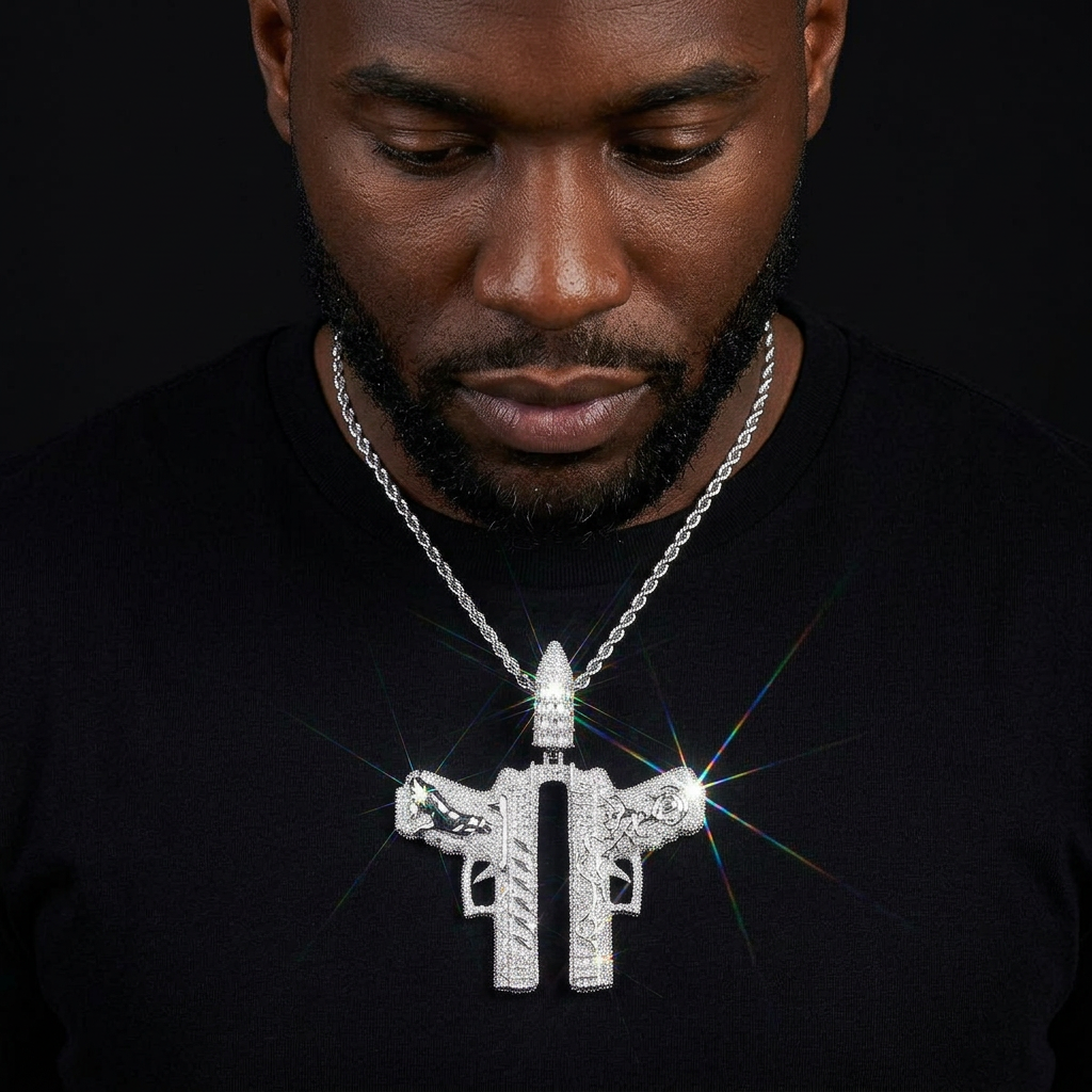 Bubble Letter Luxury Gang for Men Real Gold Plated Copper Cubic Zirconia Hip Hop Jewelry