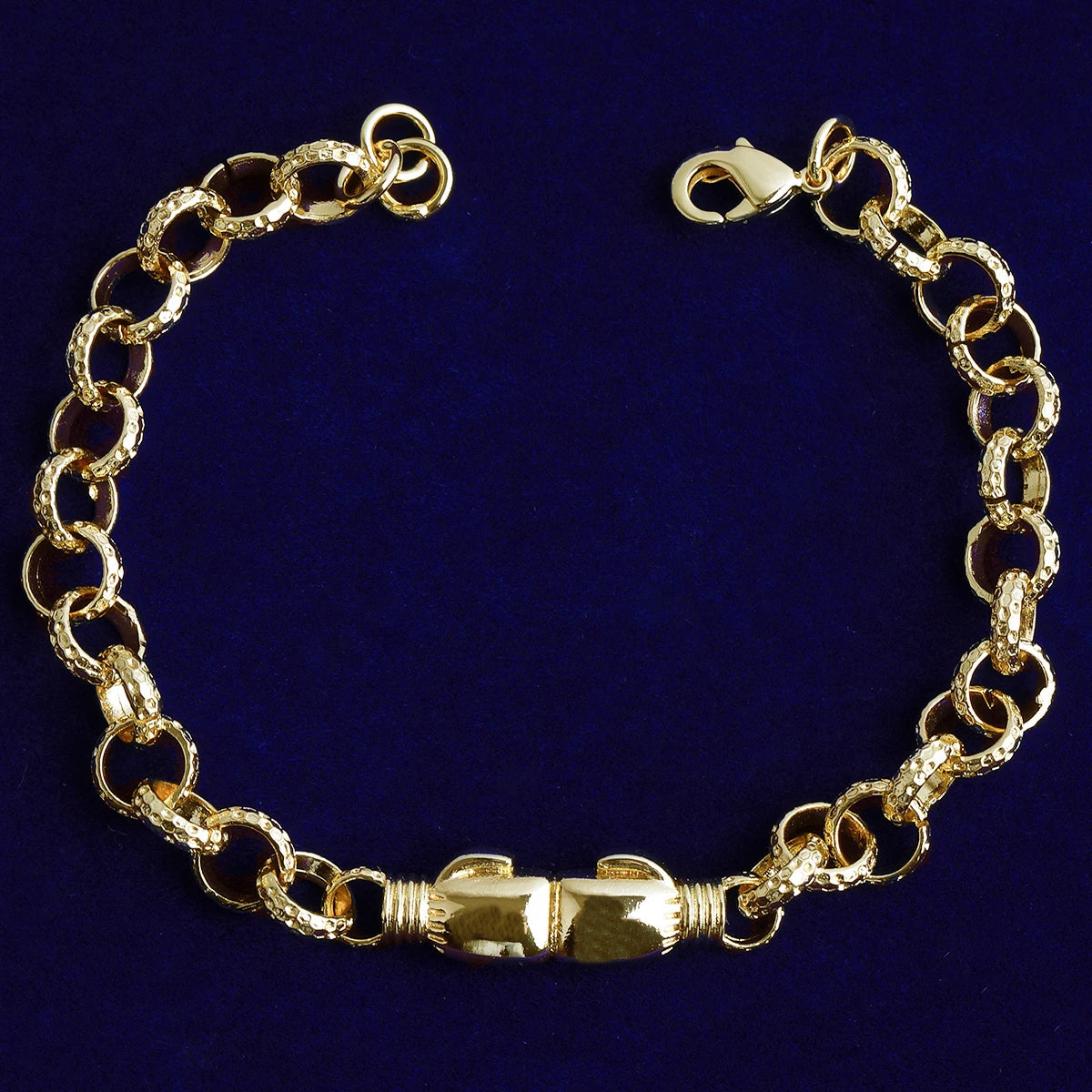 Bubble Letter Belcher Link Boxing Gloves Bracelet for Women Real Gold Plated Hip Hop Jewelry