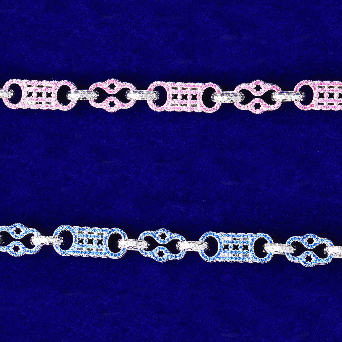 Bubble Letter Iced Out Silver Stones Star Bar Link Chain for Men Necklace Choker Real Copper Cubic Zirconia Gold Plated Hip Hop Jewelry