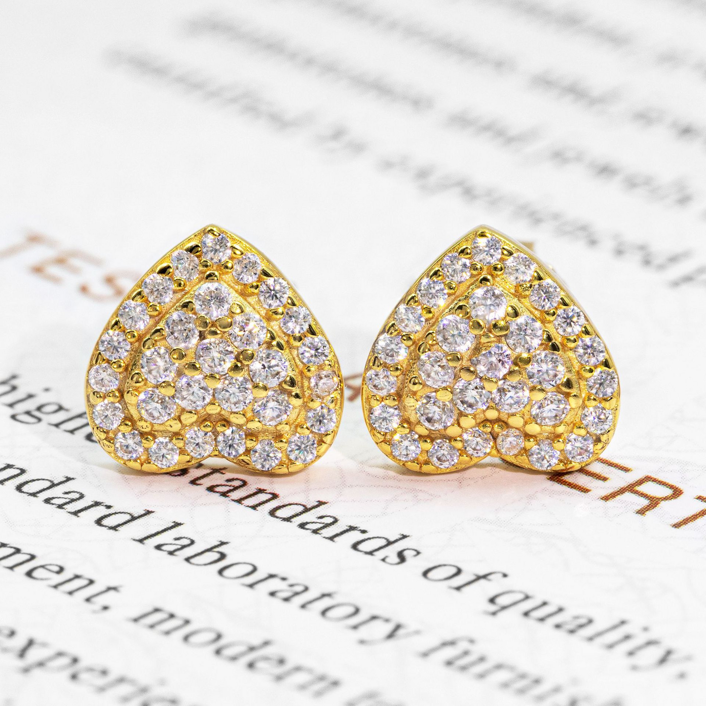 Bubble Letter Silver Moissanite VVS Double Heart Stud Earring for Women Hip Hop Jewelry