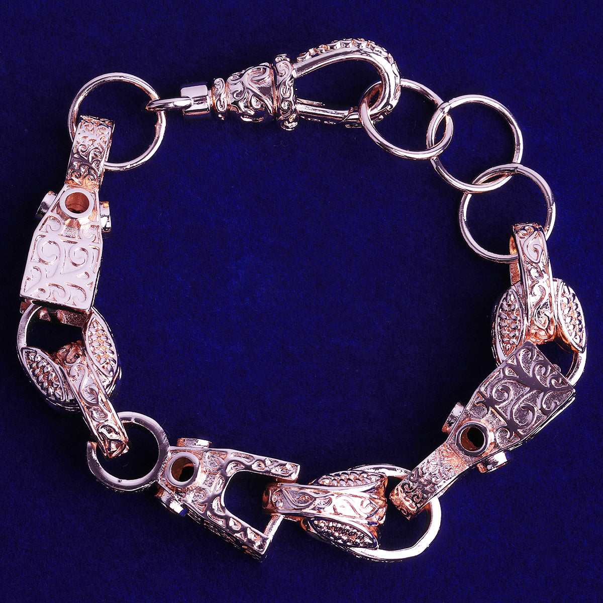 Bubble Letter Iced Out Block Tulip Bracelet for Men Real Copper Gold Plated Hip Hop Jewelry