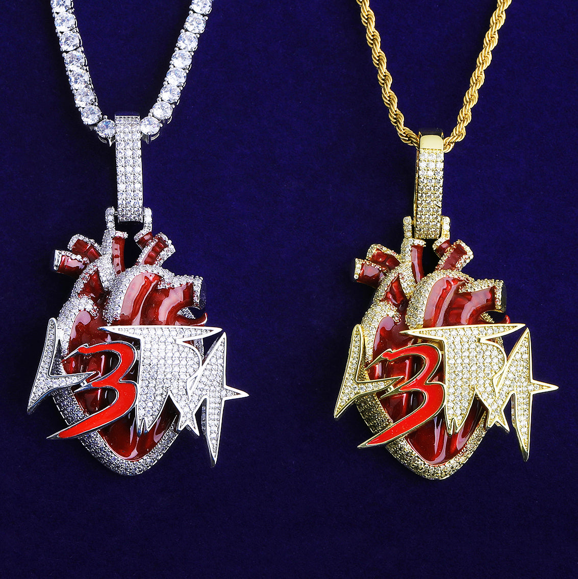 Bubble Letter Iced Out Colgante L3tra Grande Oro Blanco Necklace Pendant for Men 5A Cubic Zirconia Gold Plated Hip Hop Jewelry