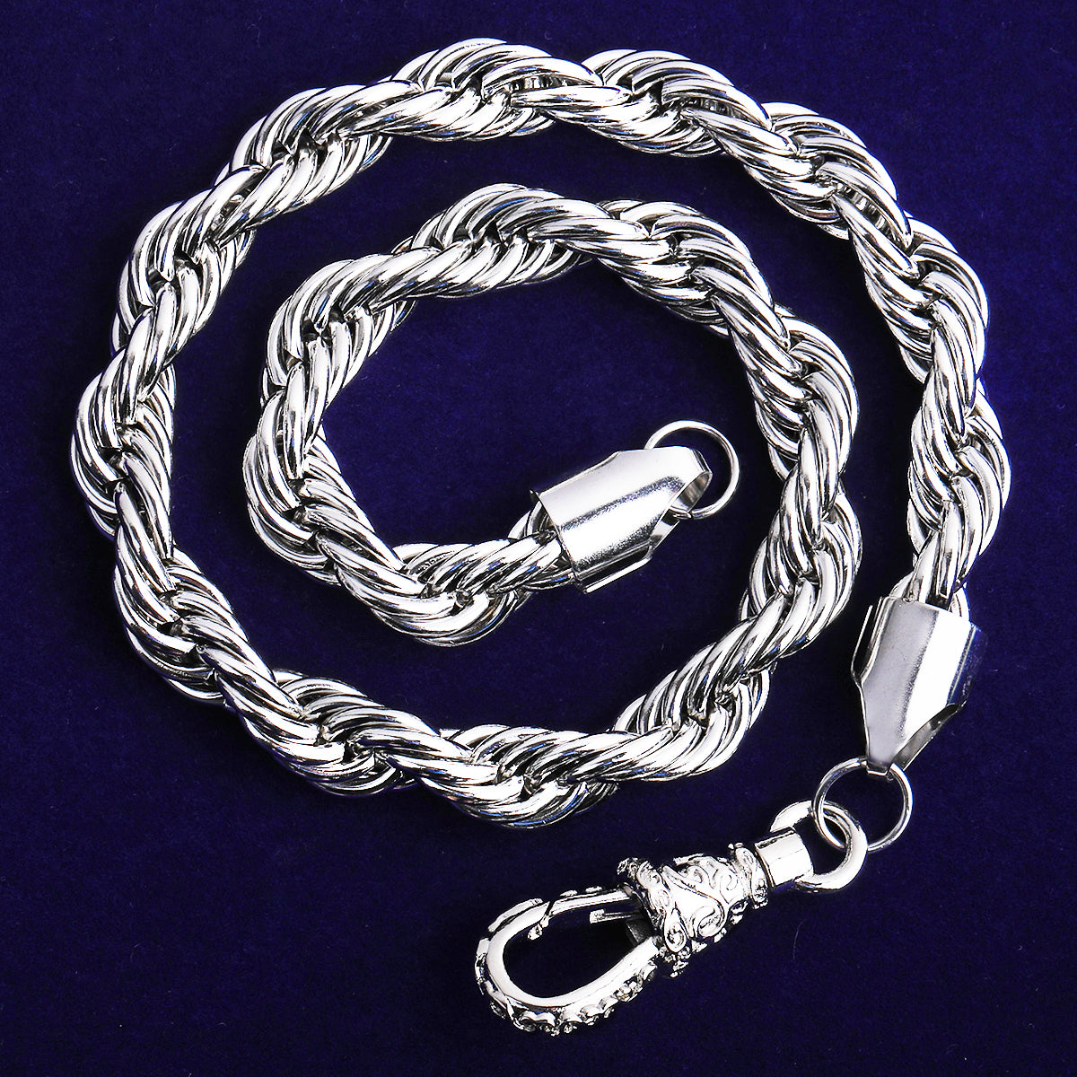 Bubble Letter 10mm Stainless Steel Rope Chain for Men PVD Plated Necklace Choker Hip Hop Jewelry Albert Clasp