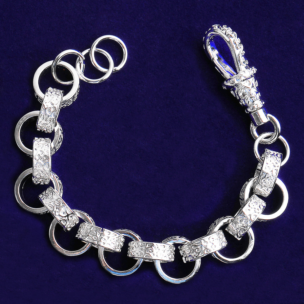 Bubble Letter Belcher Link Bracelet for Men 5A Cubic Zirconia Hip Hop Jewelry