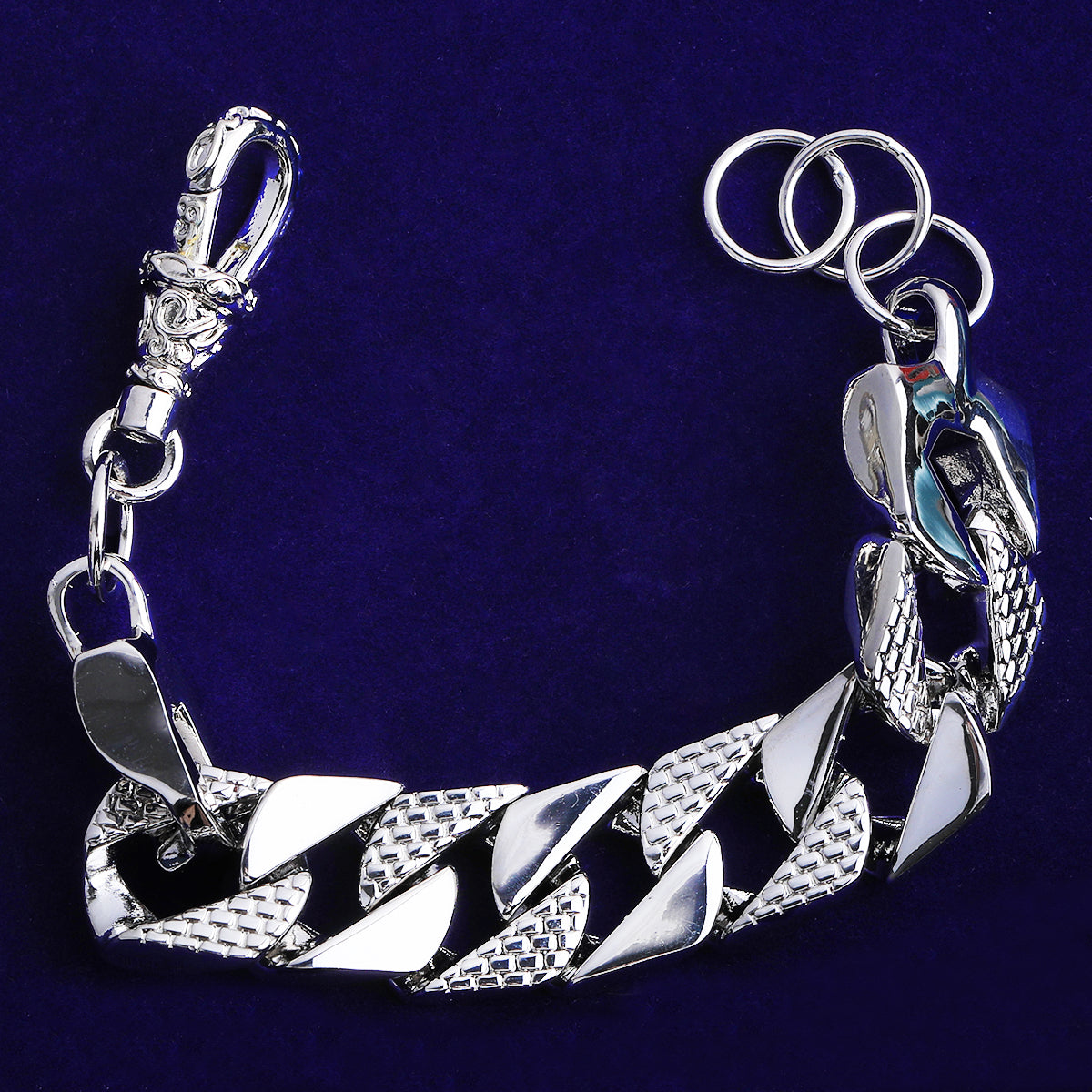 Bubble Letter Semi Patterned Cuban Link Bracelet for Men Copper Gold Plated Hip Hop Jewelry Albert Clasp