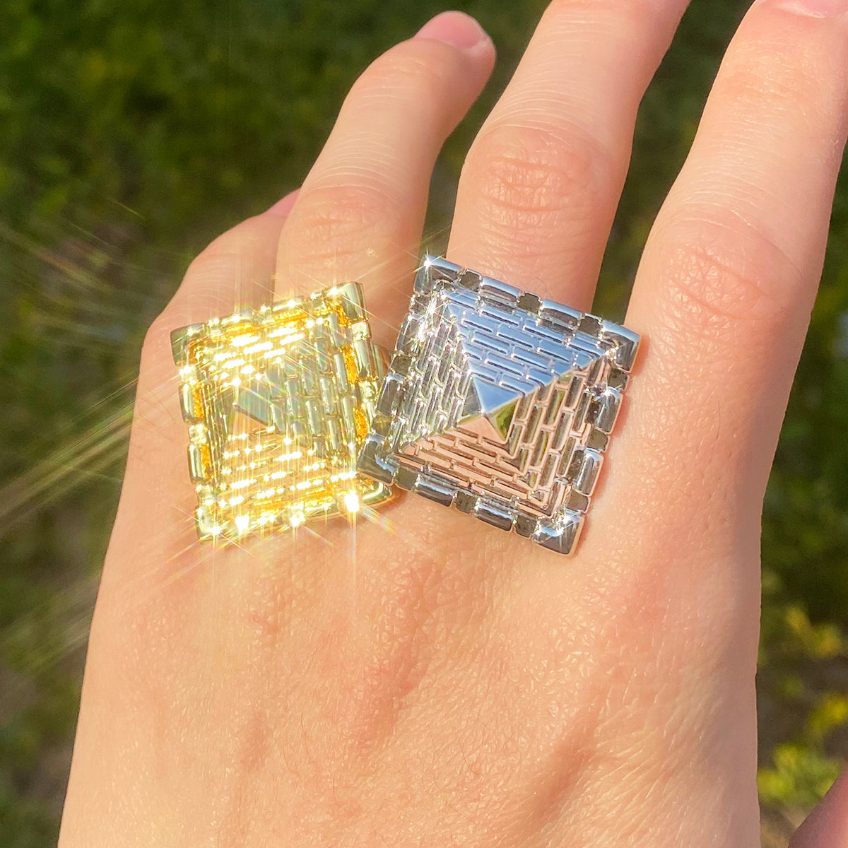 Bubble Letter Saddle Ring for Men Real Copper Adjustable Hip Hop Jewelry