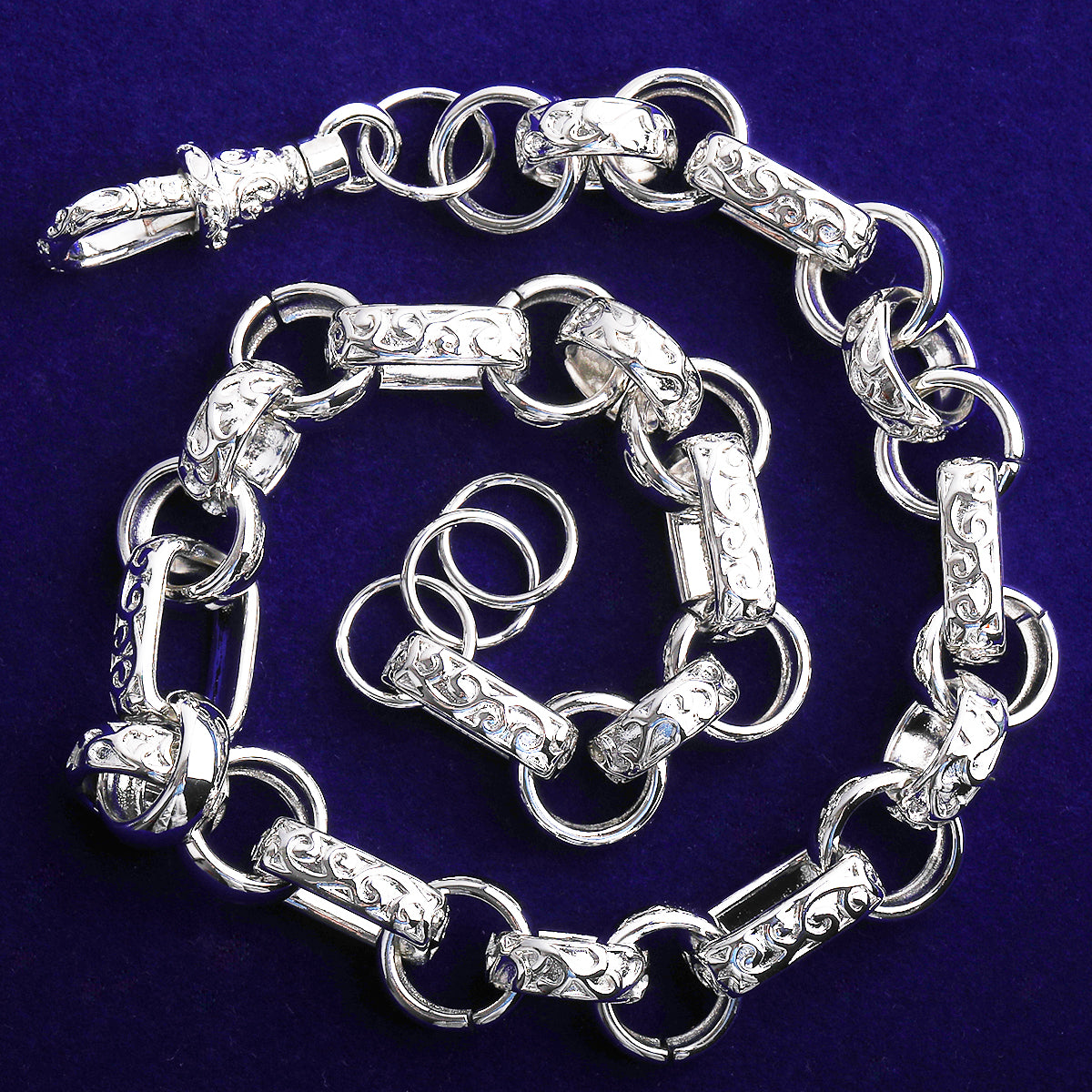 Bubble Letter GYPSY Belcher Link Chain for Men Real Gold Plated Hip Hop Jewelry Albert Clasp