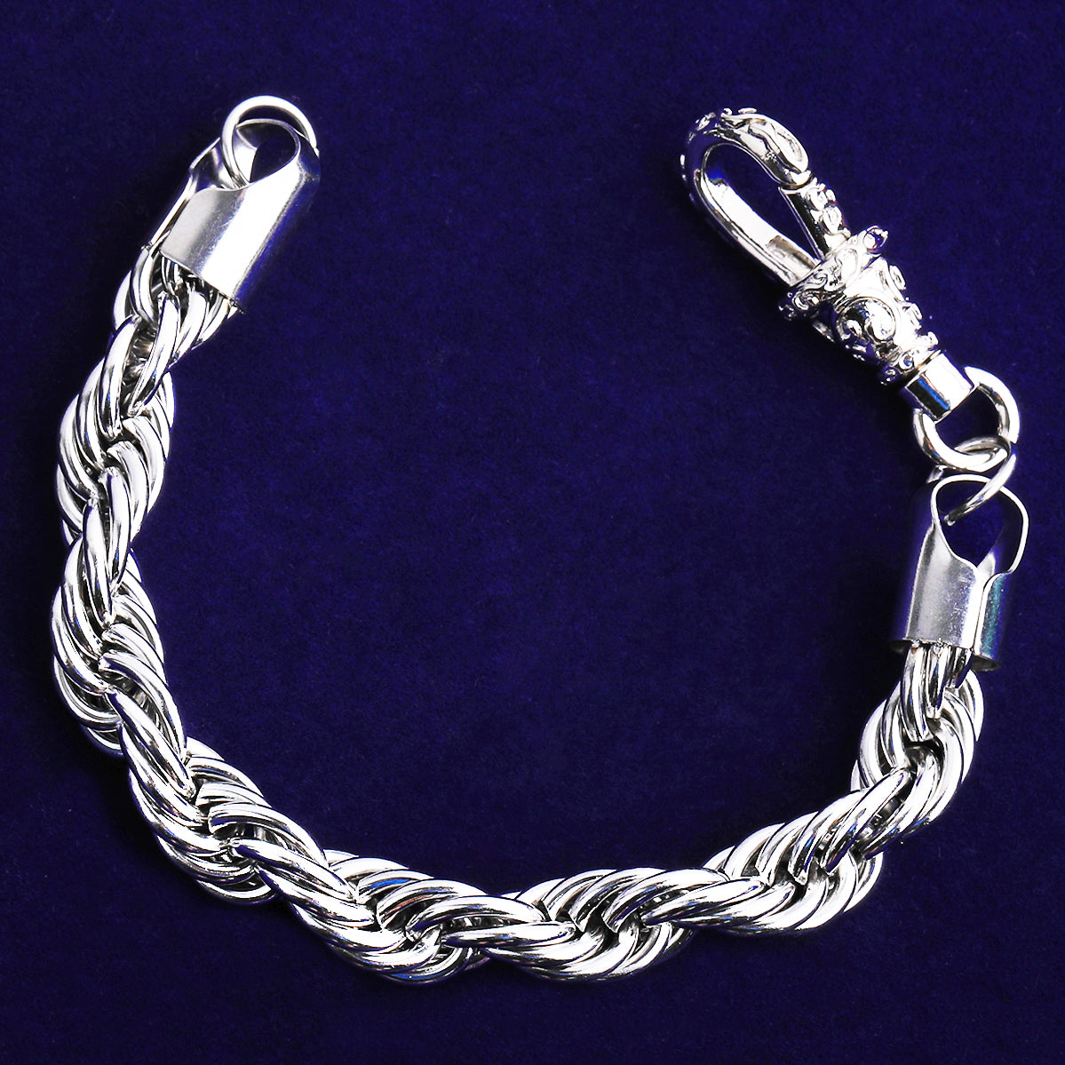 Bubble Letter 10mm Stainless Steel Rope Bracelet for Men PVD Plated Hip Hop Jewelry