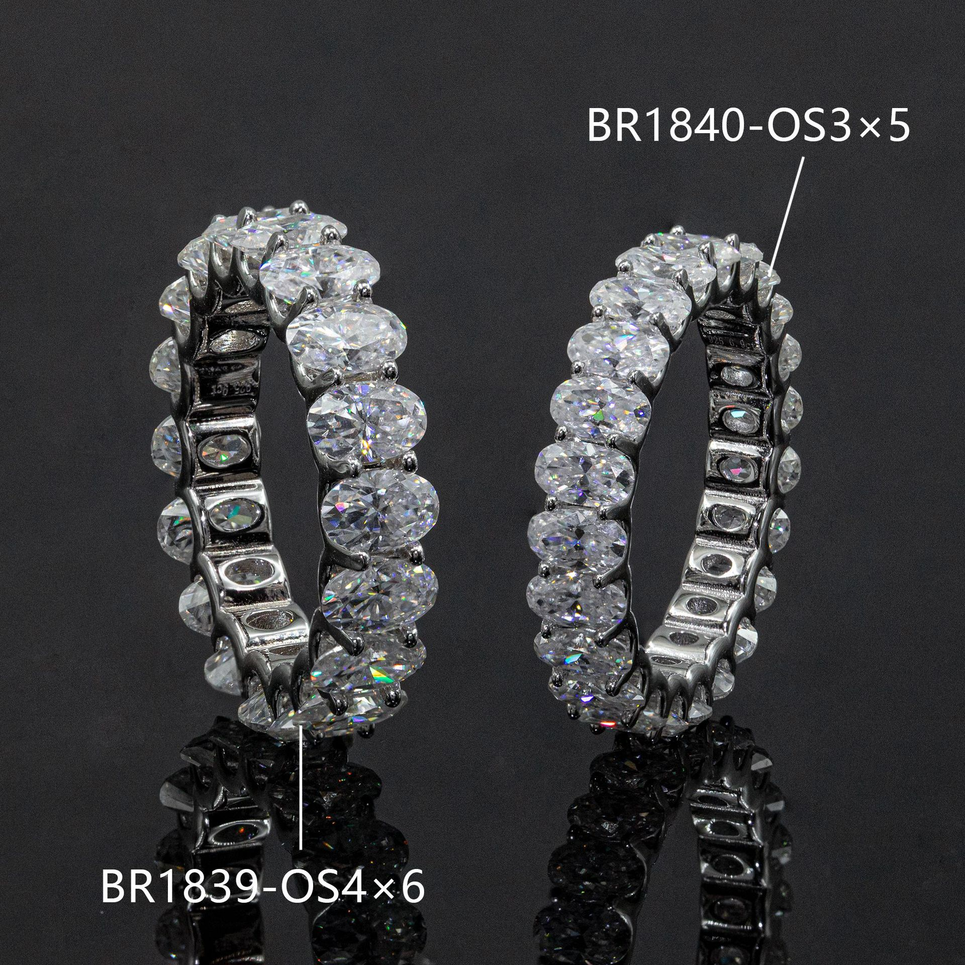Bubble Letter Silver Moissanite VVS Oval Ring for Men Hip Hop Jewelry