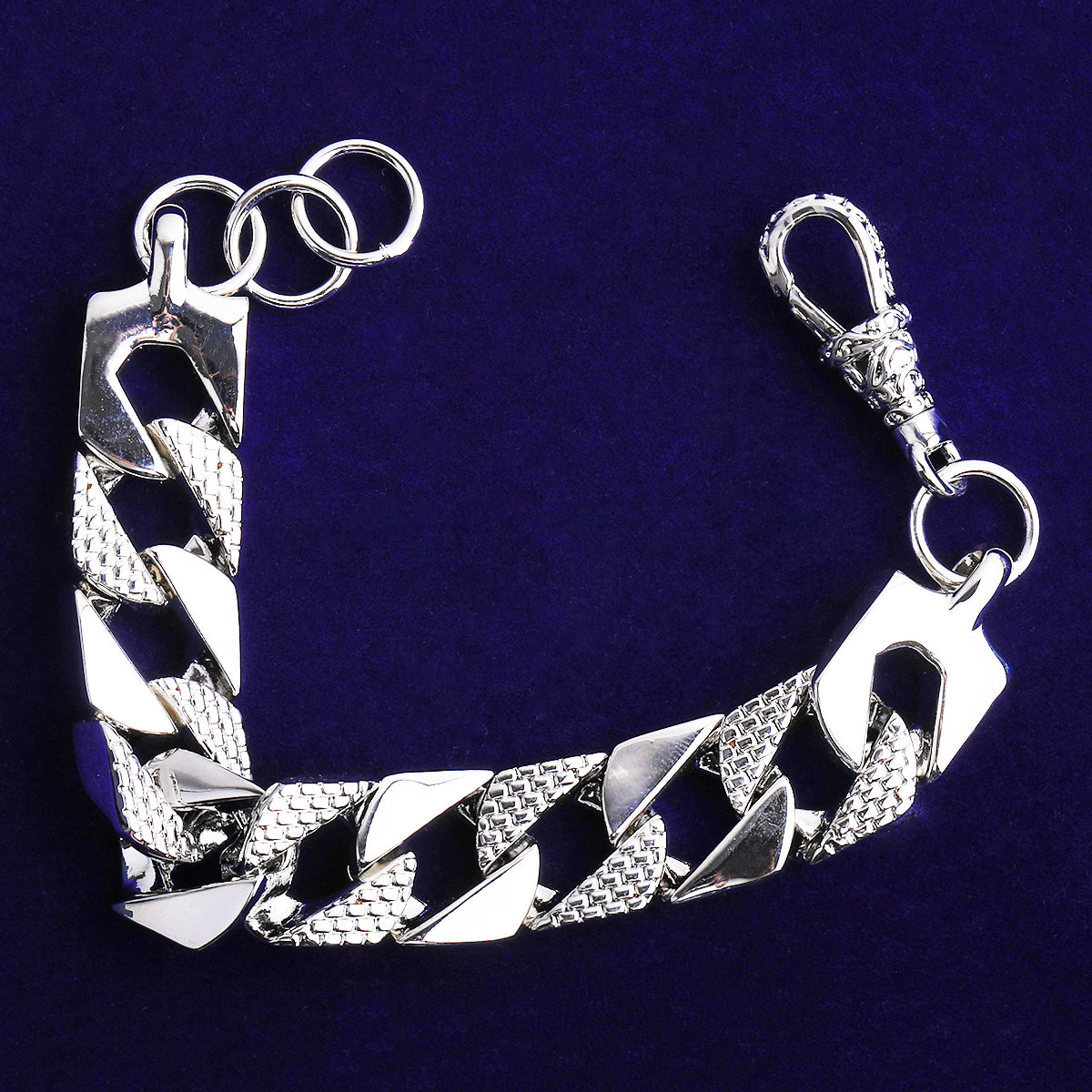 Bubble Letter 15mm Semi Patterned Cuban Link Belcher Bracelet for Men Real Copper Gold Plated Hip Hop Jewelry Albert Clasp