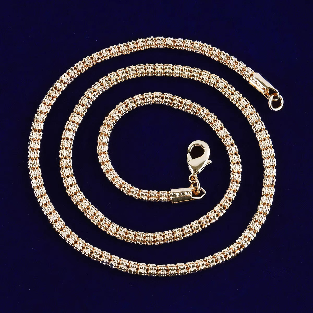 Bubble Letter Round Snake Link Necklace Choker for Women Real Gold Plated Hip Hop Jewelry