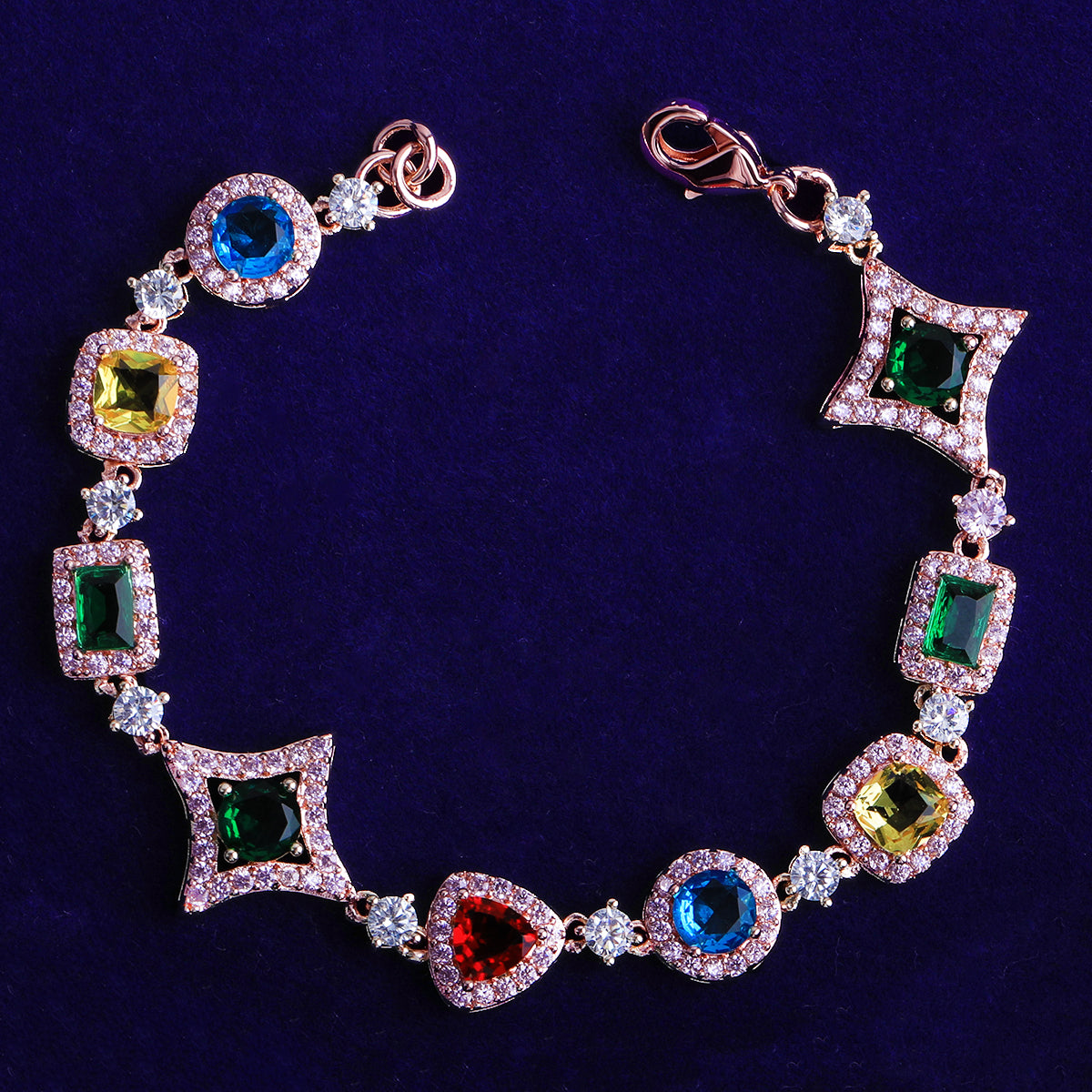 Bubble Letter Iced Out Square Dot Heart Rectangle Shape Link Bracelet for Men 5A Cubic Zirconia Hip Hop Jewelry