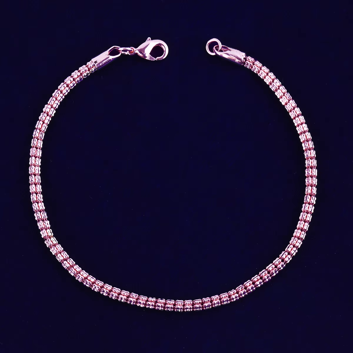 Bubble Letter Round Snake Link Bracelet for Women Real Gold Plated Hip Hop Jewelry