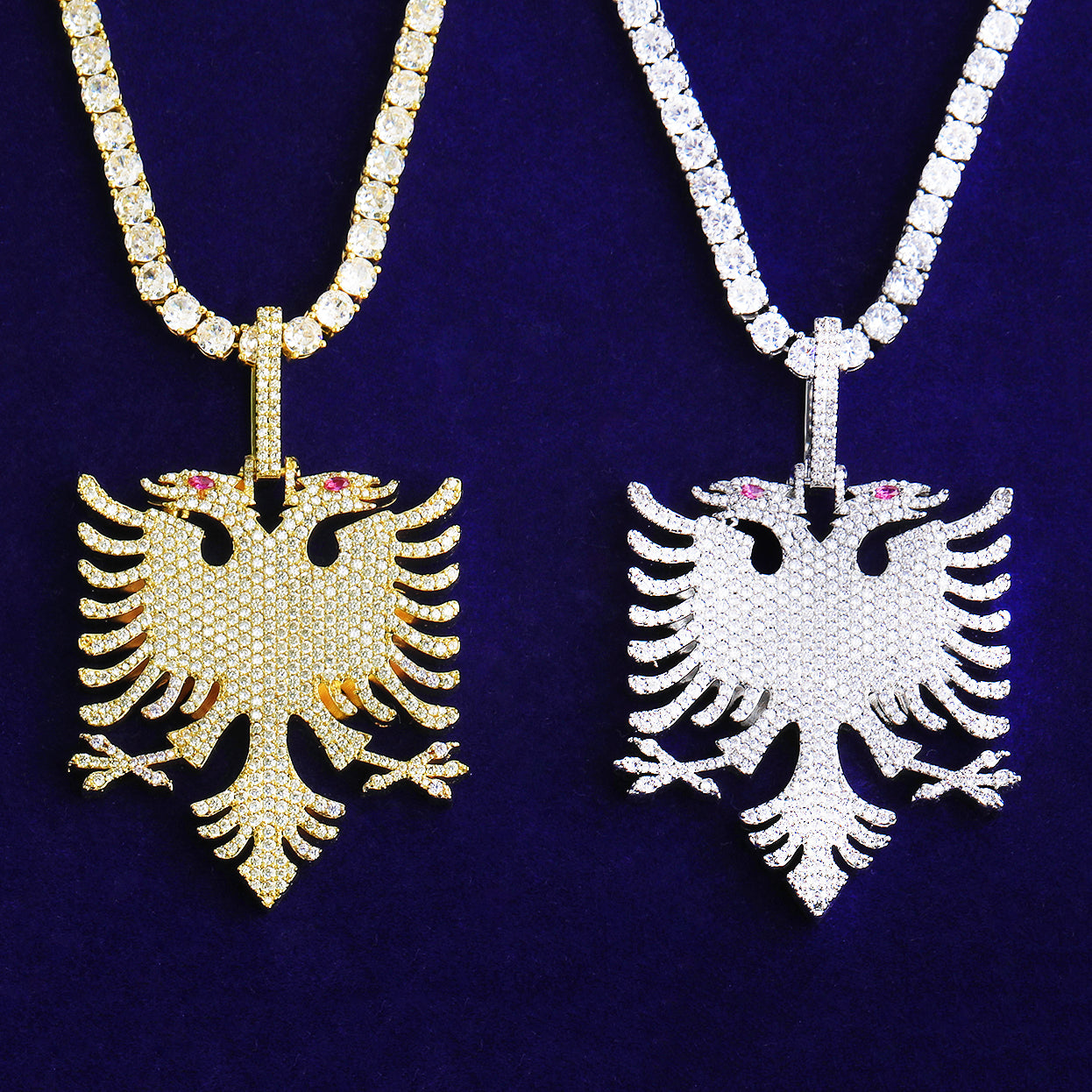Bubble Letter Iced Out Phoenix Necklace Pendant for Men 5A Cubic Zirconia Gold Plated Hip Hop Jewelry