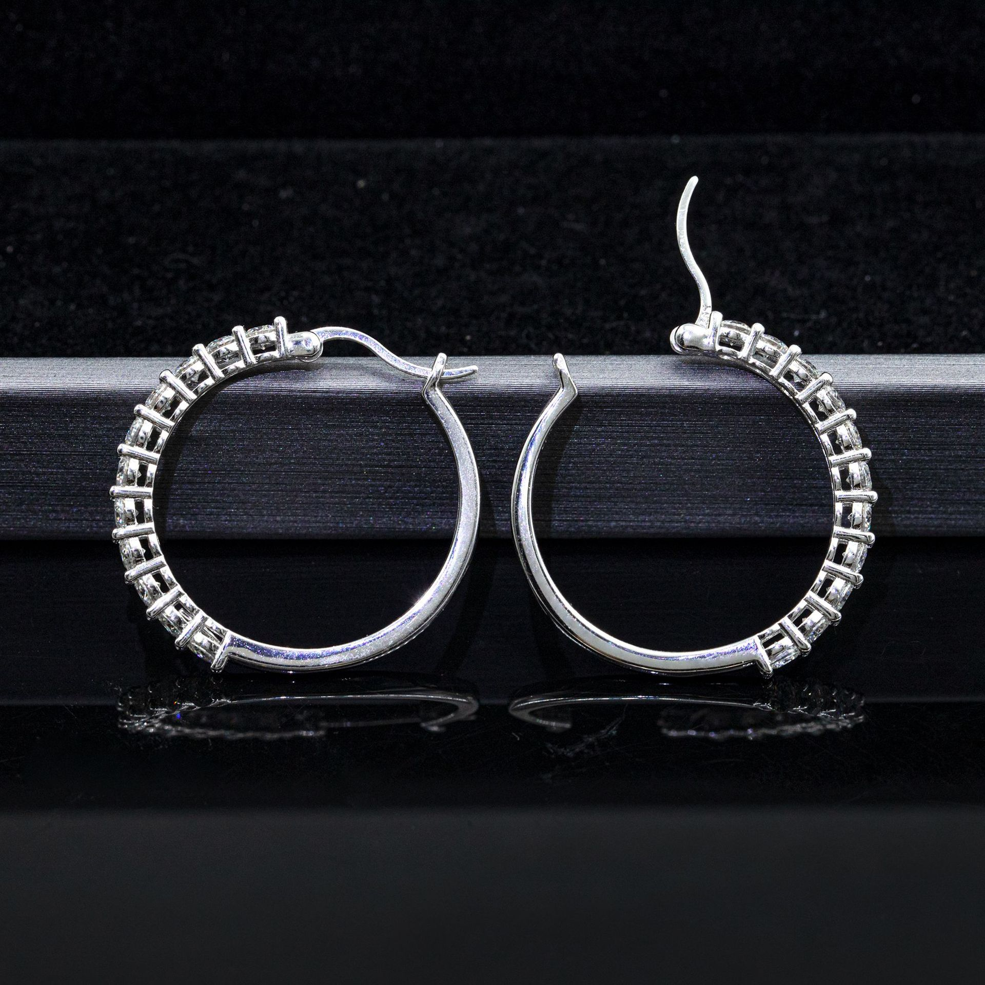 Bubble Letter Silver Moissanite VVS Hoop Earring for Women Hip Hop Jewelry