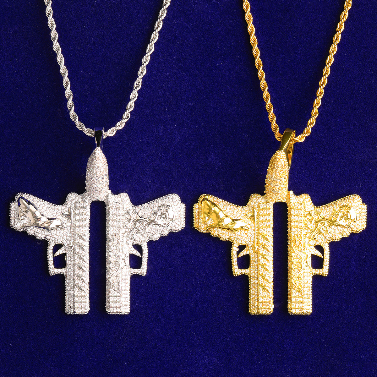 Bubble Letter Luxury Gang for Men Real Gold Plated Copper Cubic Zirconia Hip Hop Jewelry