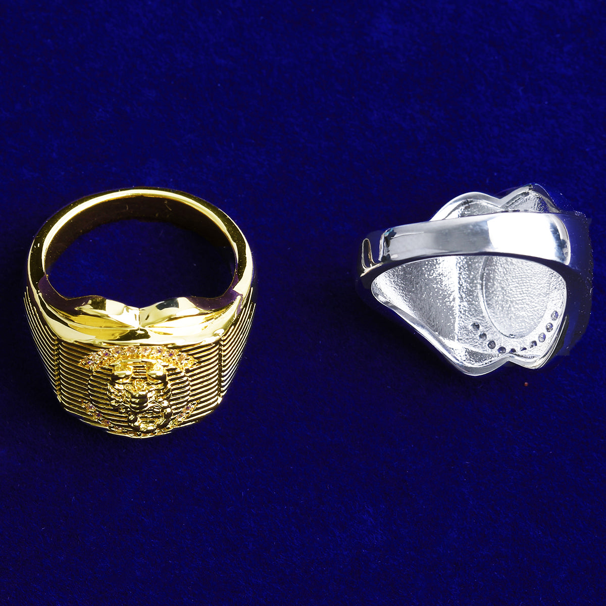 Bubble Letter Scorpion Ring for Men Real Gold Plated Hip Hop Jewelry