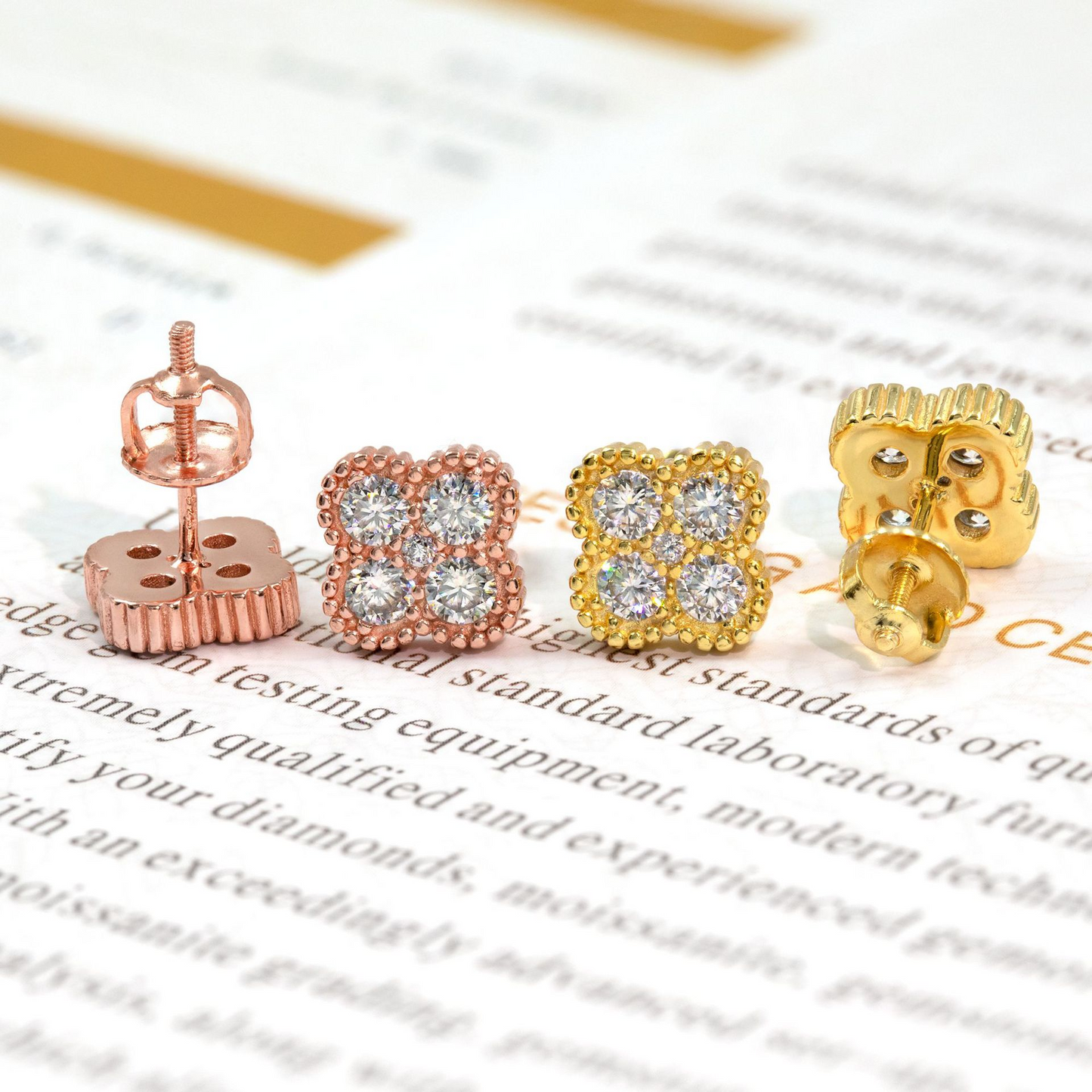 Bubble Letter Silver Moissanite VVS Flower Stud Earring for Women Hip Hop Jewelry