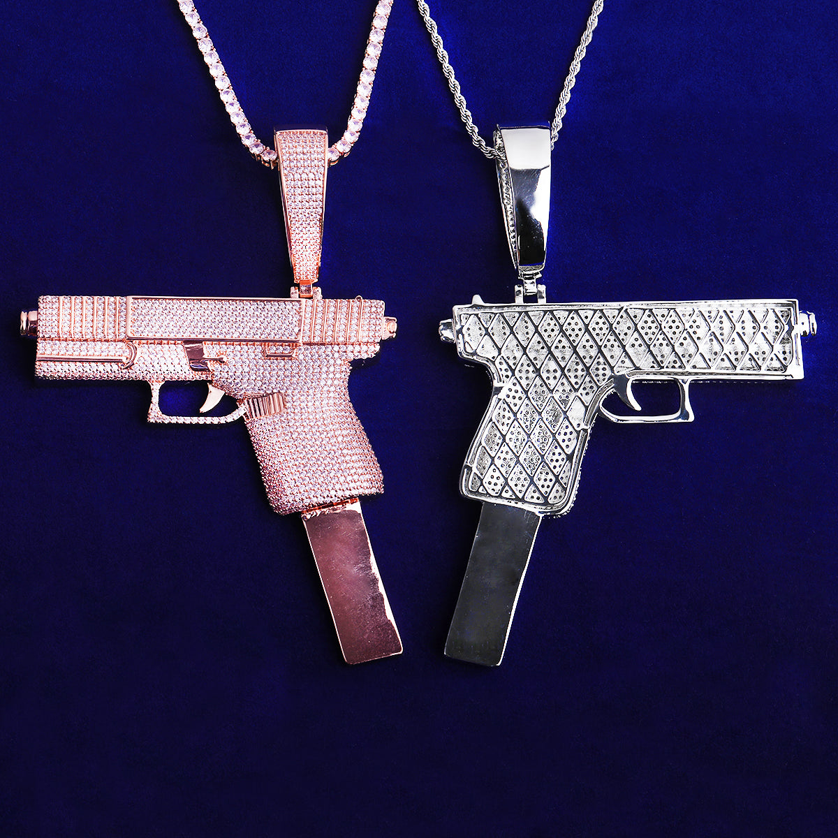 Bubble Letter Iced Out Big Gang Necklace Pendant for Men 5A Cubic Zirconia Gold Plated Hip Hop Jewelry
