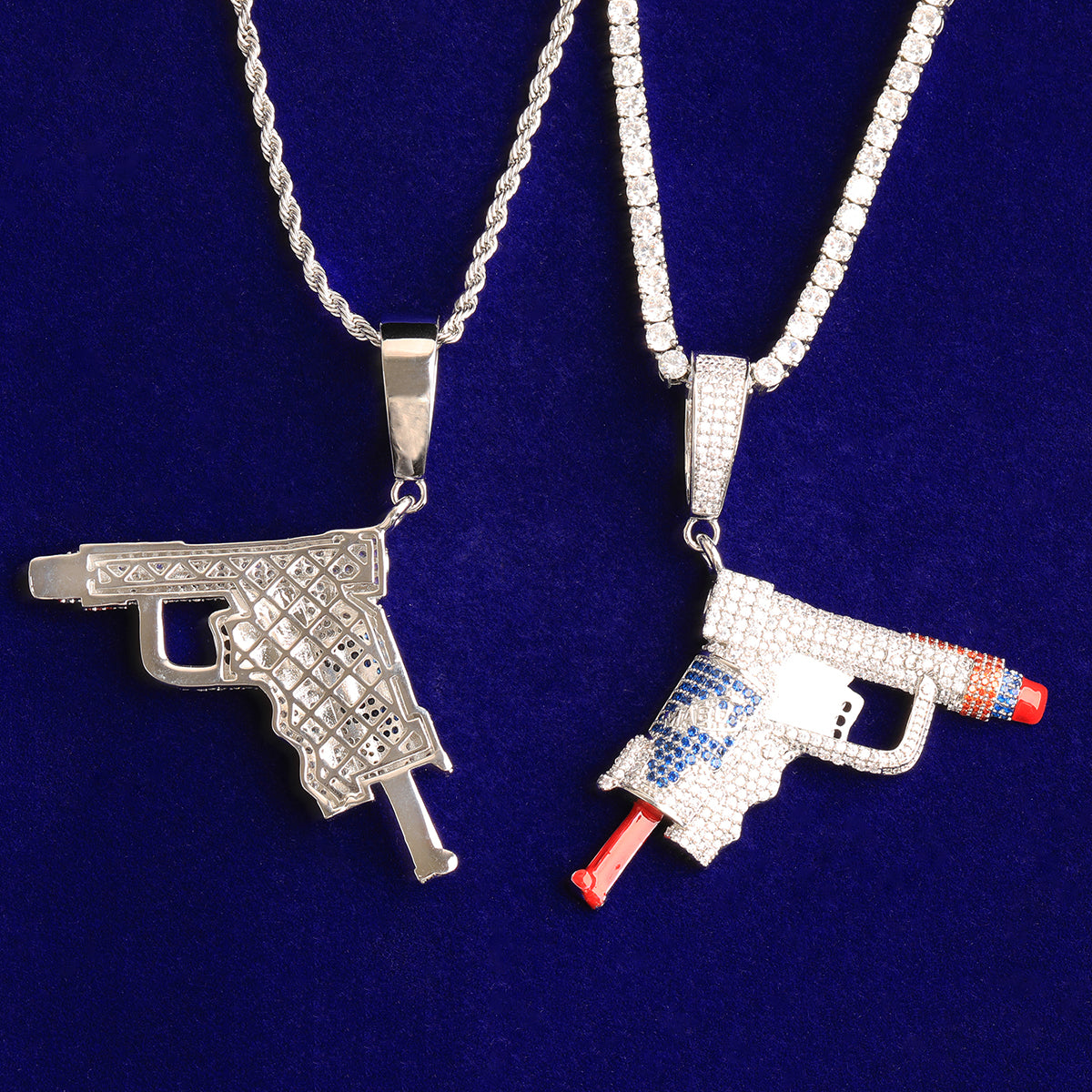 Bubble Letter Iced Out Gang Pendant Necklace for Men Real Gold Plated Cubic Zirconia Hip Hop Jewelry