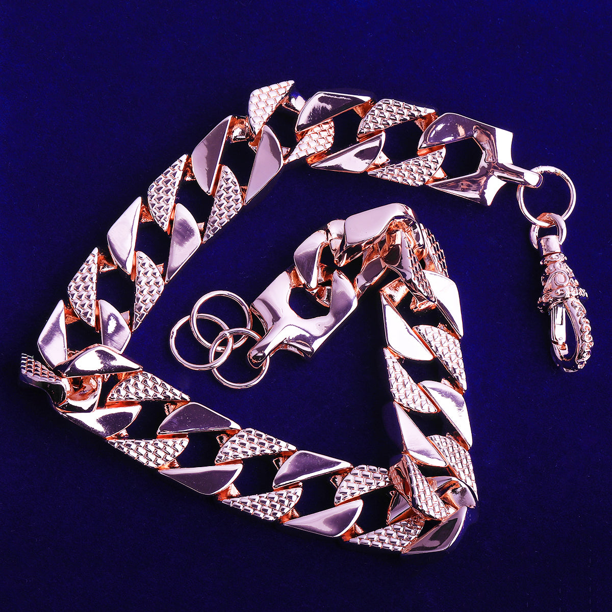 Bubble Letter Semi Patterned Cuban Link Chain for Men Necklace Choker Copper Gold Plated Hip Hop Jewelry Albert Clasp