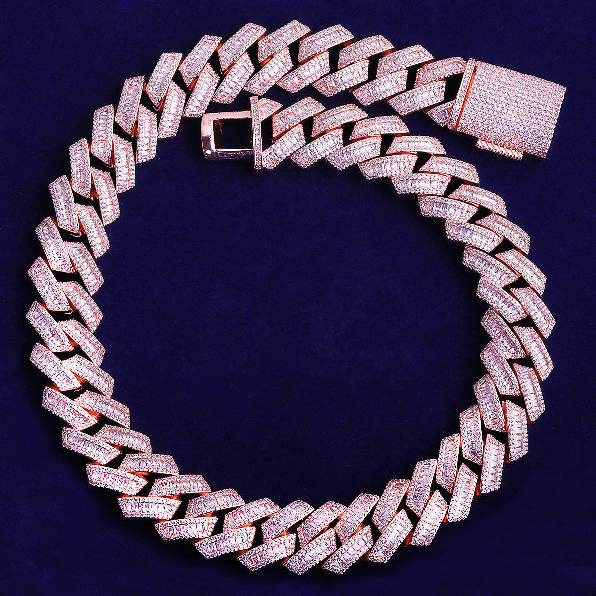 Bubble Letter Iced Out Cuban Link Chain Men Necklace Choker 5A Prong Setting Cubic Zirconia Copper Gold Plated Hip Hop Jewelry