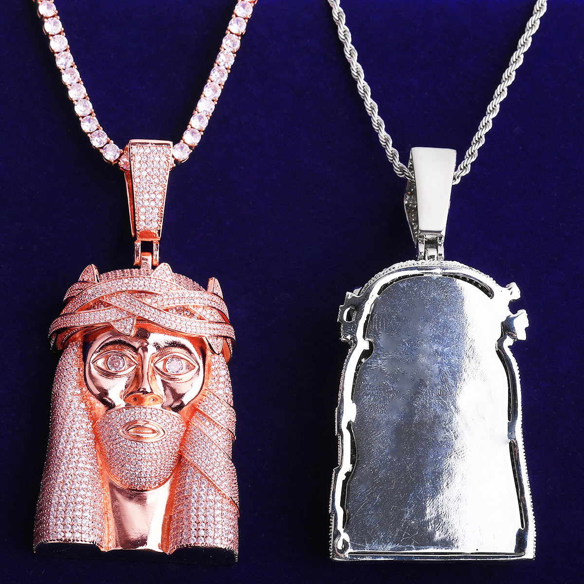 Bubble Letter Iced Out Super Jesus Necklace Pendant for Men 5A Copper Cubic Zirconia Hip Hop Jewelry