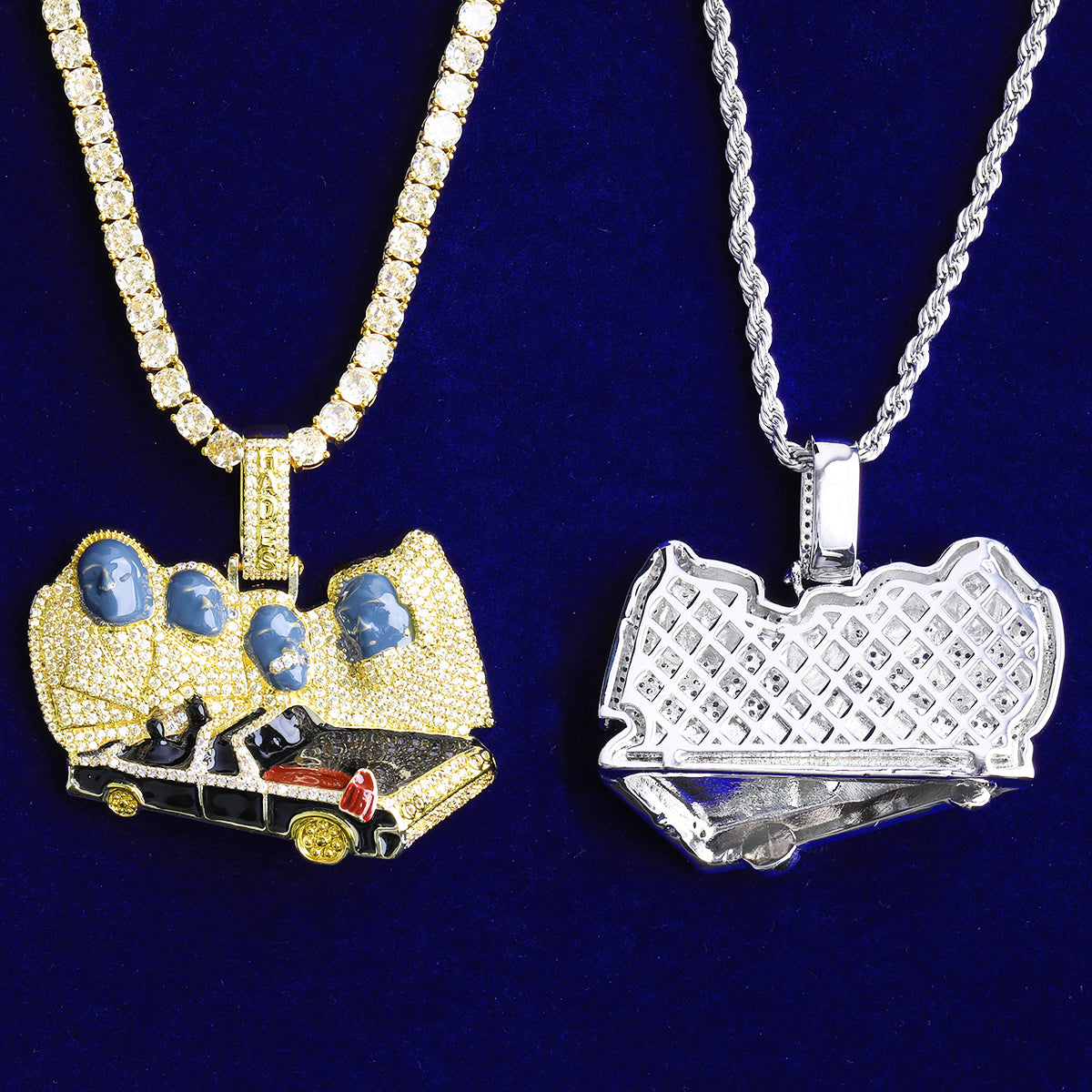 Bubble Letter Iced Out Colgante Presidentes x Hades 66 Necklace Pendant for Men Hip Hop Jewelry