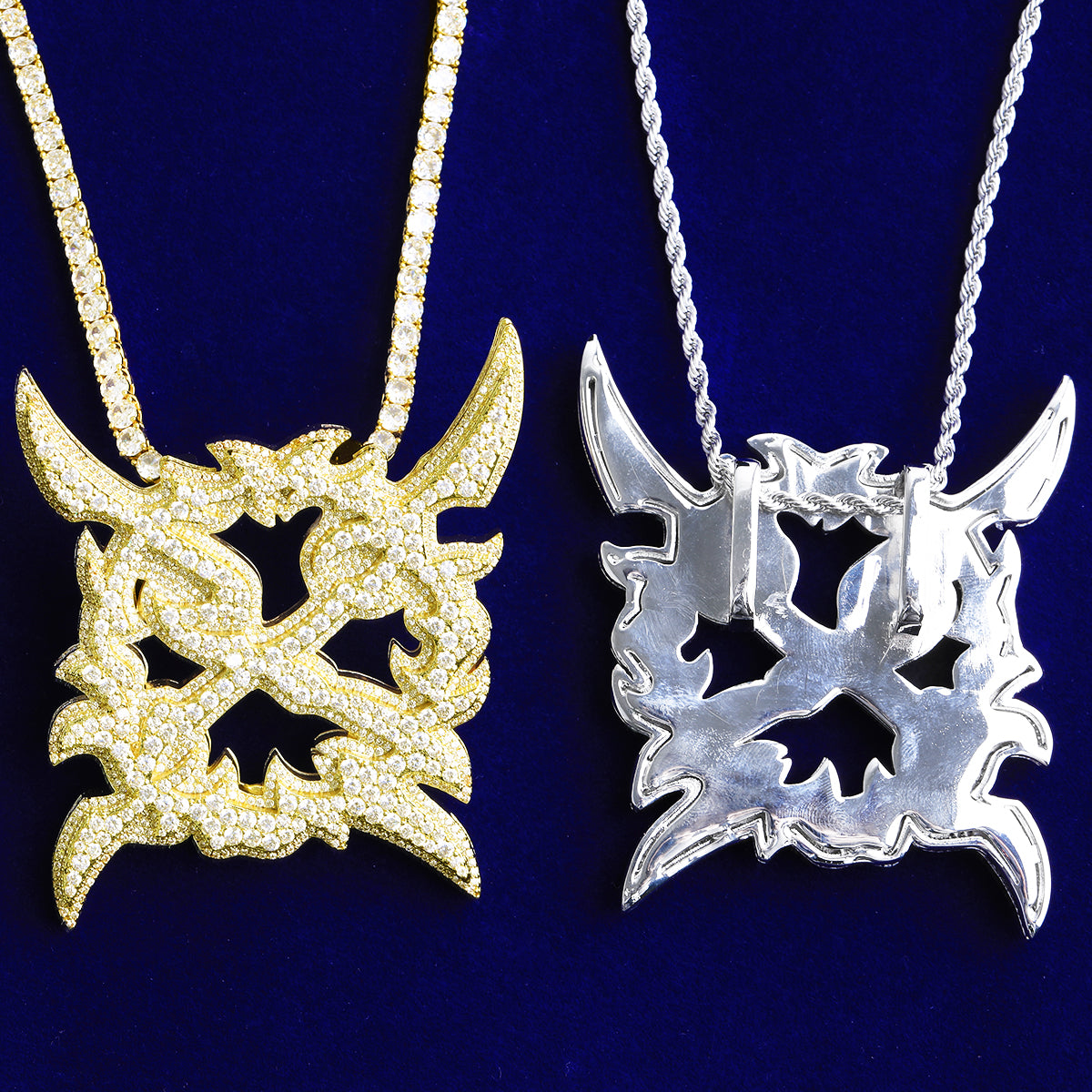 Bubble Letter Iced Out X Sun Flower Necklace Pendant for Men 5A Cubic Zirconia Hip Hop Jewelry