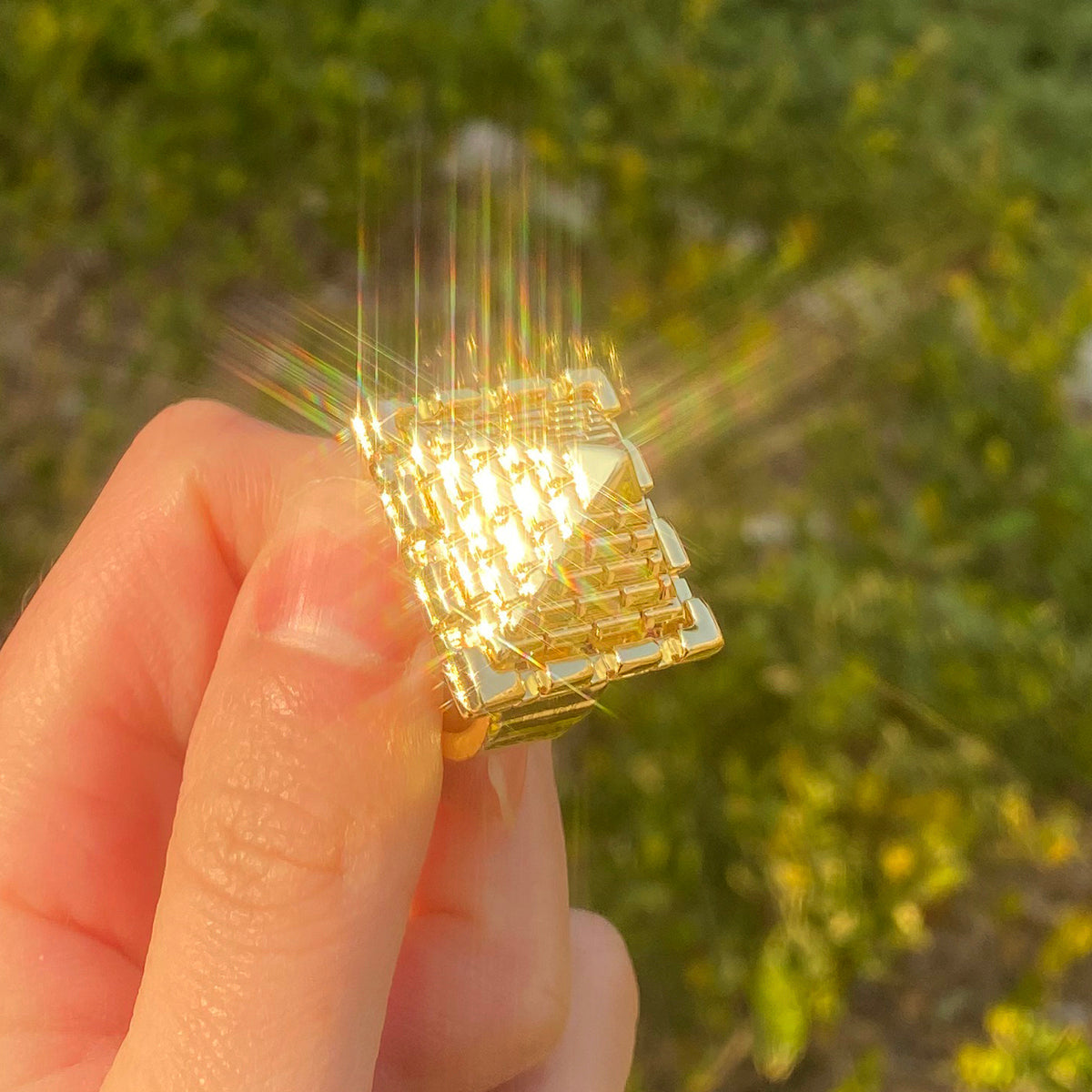 Bubble Letter Saddle Ring for Men Real Copper Adjustable Hip Hop Jewelry