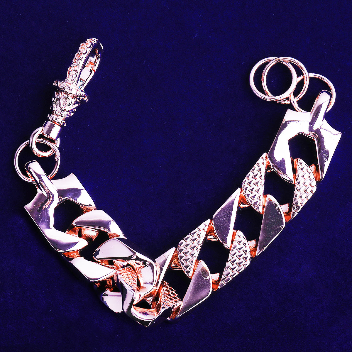 Bubble Letter Semi Patterned Cuban Link Bracelet for Men Copper Gold Plated Hip Hop Jewelry Albert Clasp