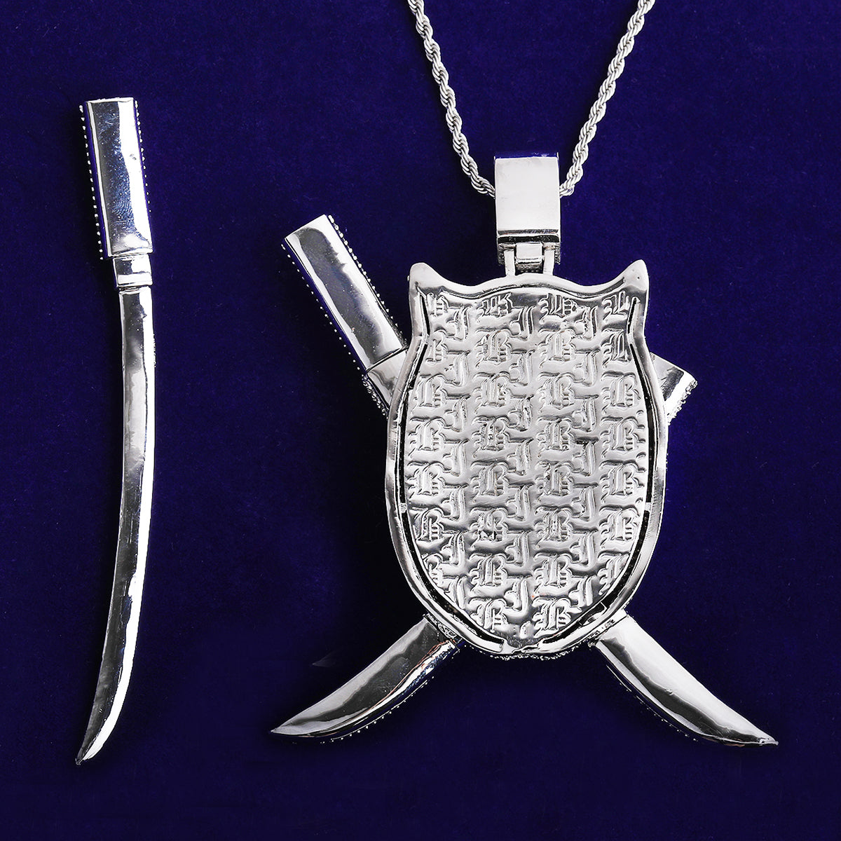 Bubble Letter Colgante Ninja Edición Limitada Oro Blanco Necklace Pendant for Men 5A Cubic Zirconia Rapper Jewelry