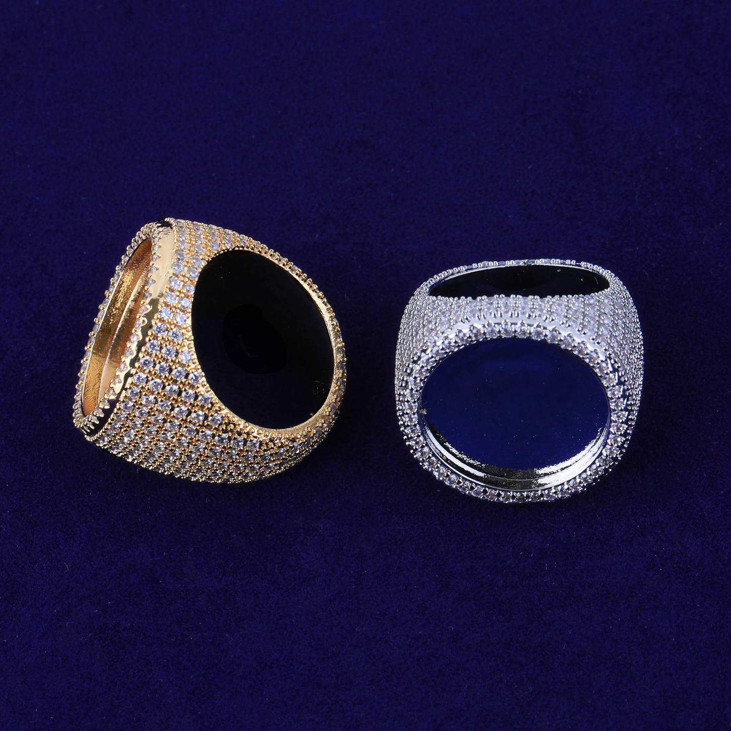 Bubble Letter Iced Out Custom Photo Round Circle Ring for Men Personalized Picture Cubic Zirconia Hip Hop Jewelry