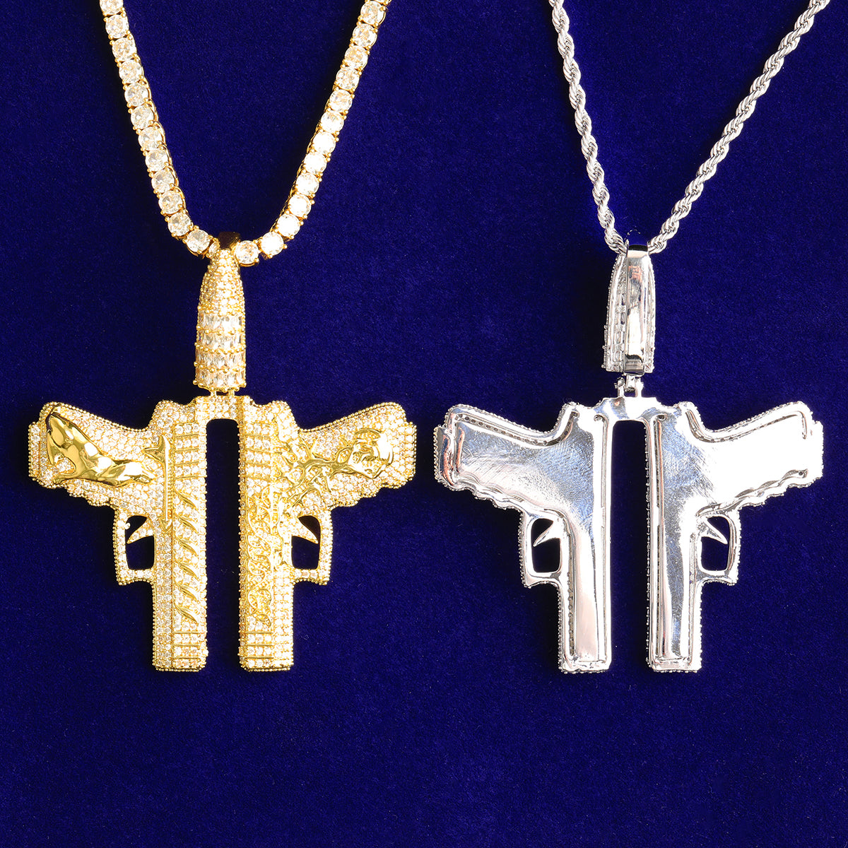 Bubble Letter Luxury Gang for Men Real Gold Plated Copper Cubic Zirconia Hip Hop Jewelry