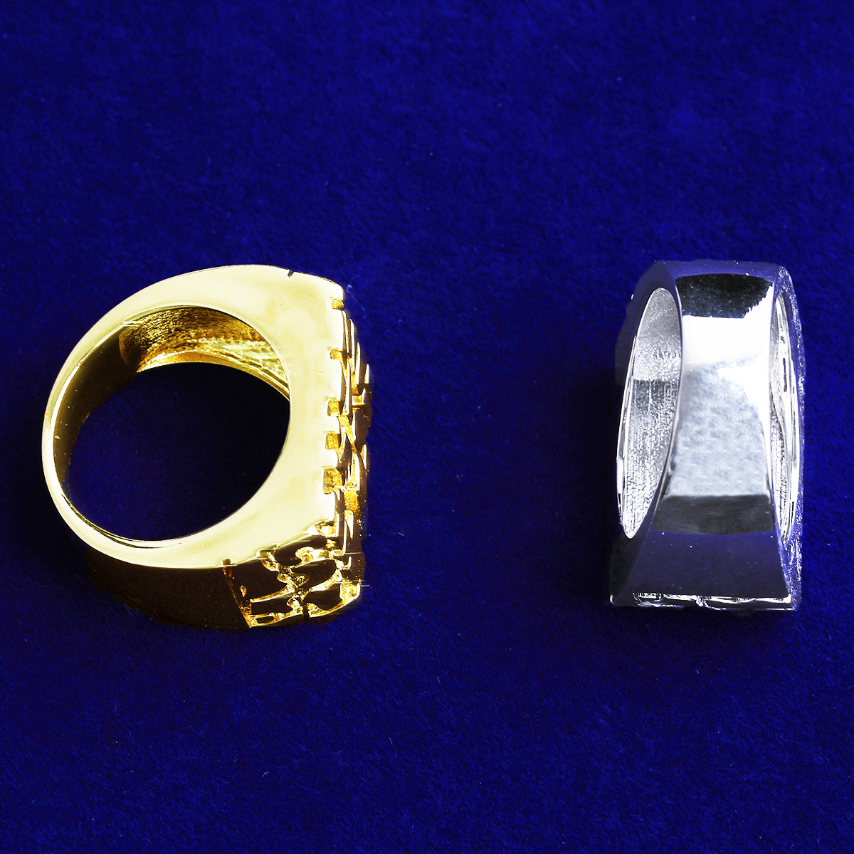 Bubble Letter Nugget Ring for Men Real Gold Plated Hip Hop Jewelry