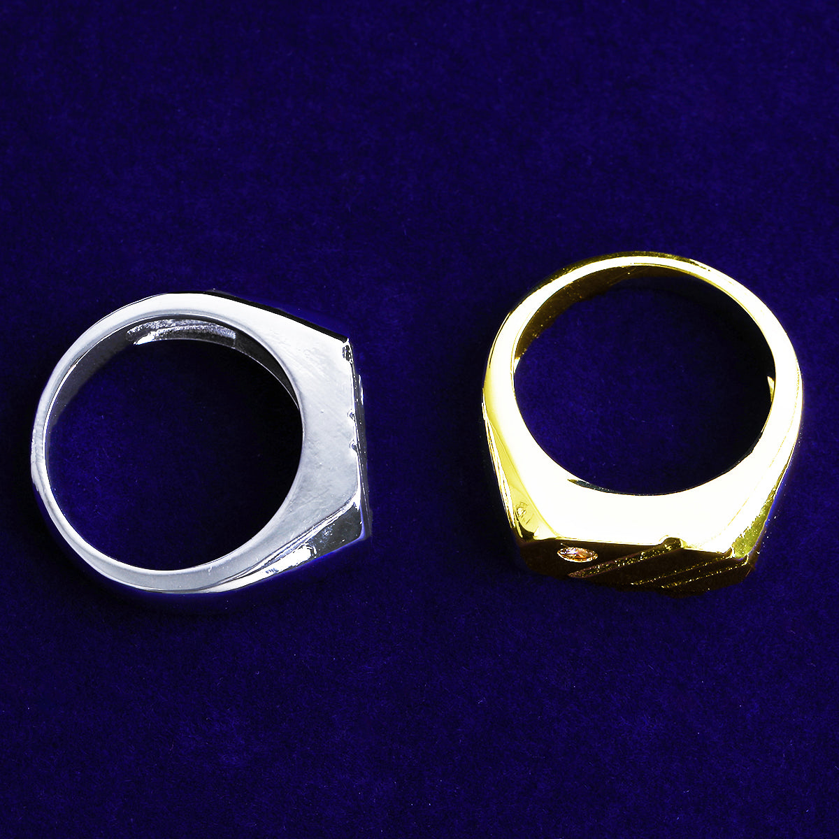 Bubble Letter Luxury Ring for Men Real Gold Plated Copper Cubic Zirconia Hip Hop Jewelry