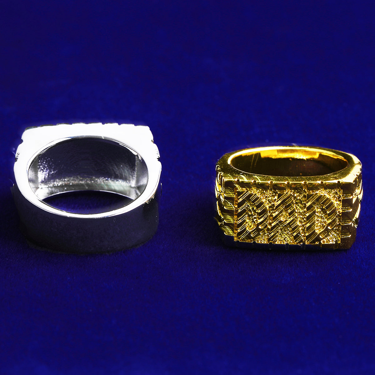 Bubble Letter Dad Ring for Men Real Gold Plated Rapper Street Hip Hop Jewelry