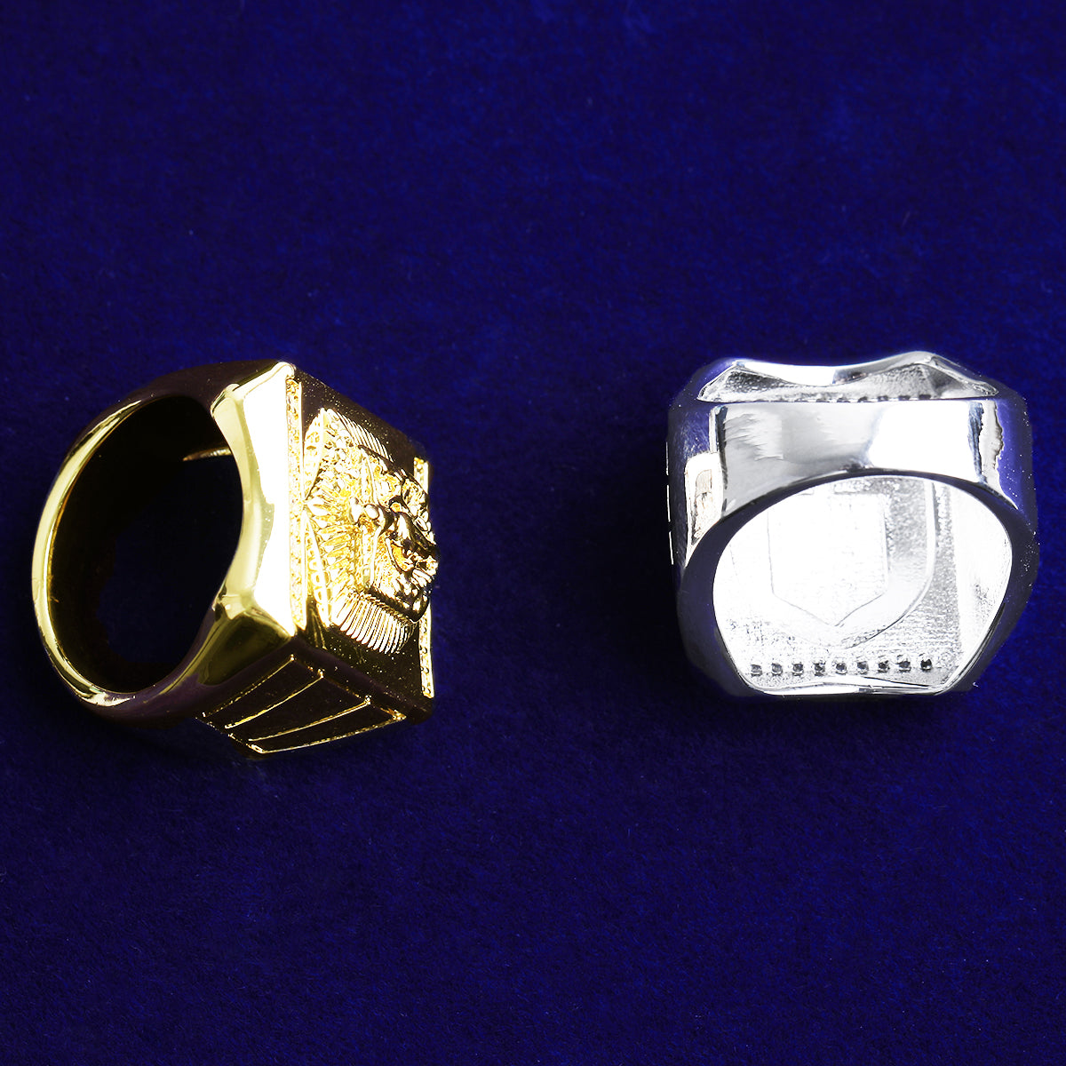 Bubble Letter Iced Out Pyramind Ring for Men Real Gold Plated Cubic Zirconia Hip Hop Jewelry