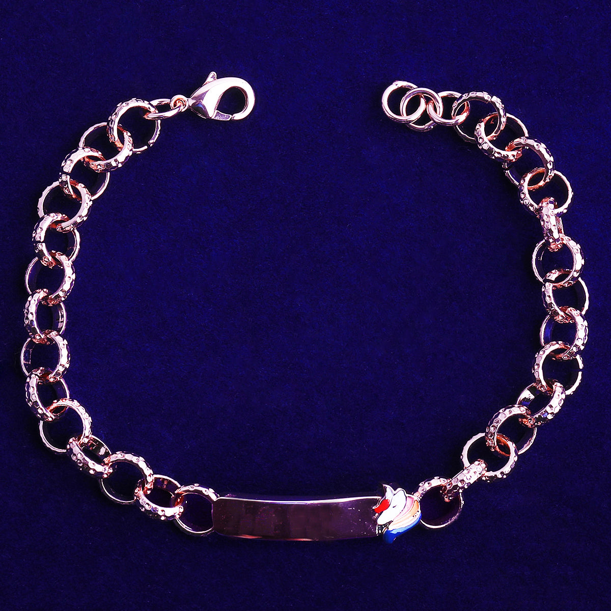 Bubble Letter Belcher Unicorn Bracelet for Men Gold Plated Hip Hop Jewelry