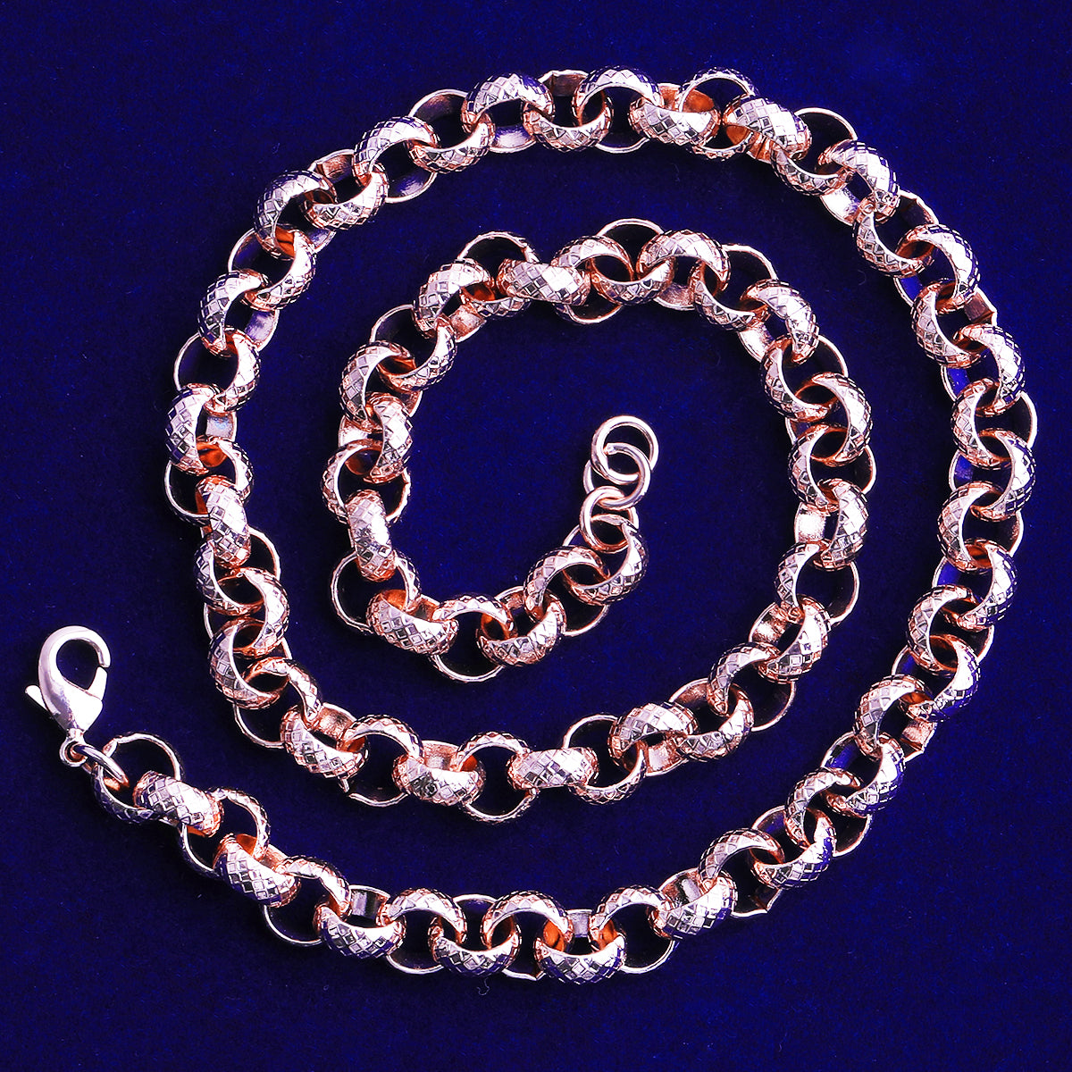 Bubble Letter Diamond Cut Belcher Ring Link Chain for Men Necklace Choker Real Gold Plated Copper Hip Hop Jewelry