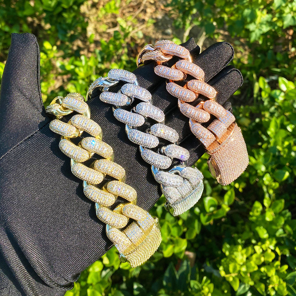 Bubble Letter 32mm Iced Out Thick Heavy Miami Baguette Bracelet for Men 5A Cubic Zirconia Gold Plated Hip Hop Jewelry