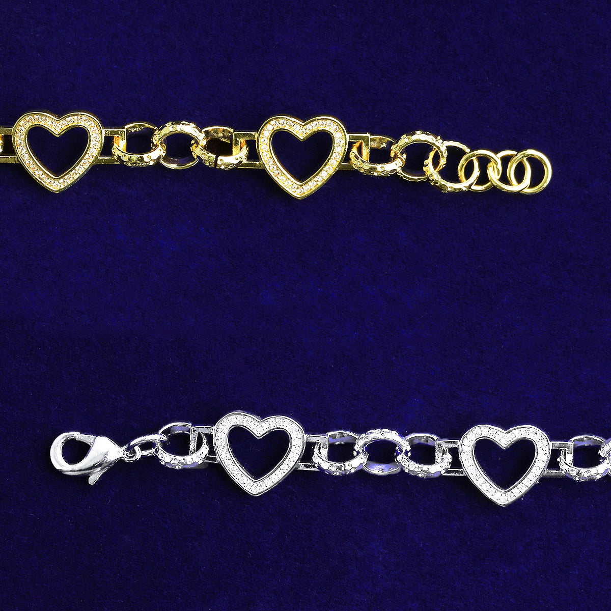 Bubble Letter Iced Out Hollow Heart Belcher Link Bracelet for Women Real Gold Plated Hip Hop Jewelry