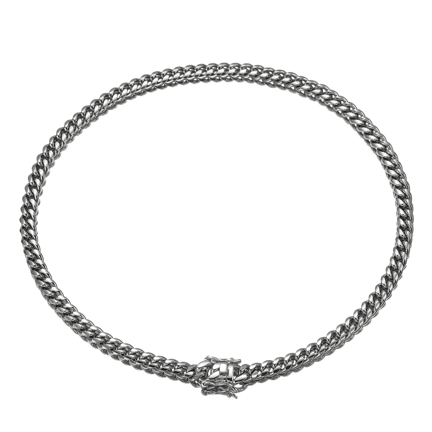 Bubble Letter Stainless Steel Miami Cuban Link Chain for Men Necklace Choker PVD Plating Real Gold Plated Lobster Clasp Jewelry