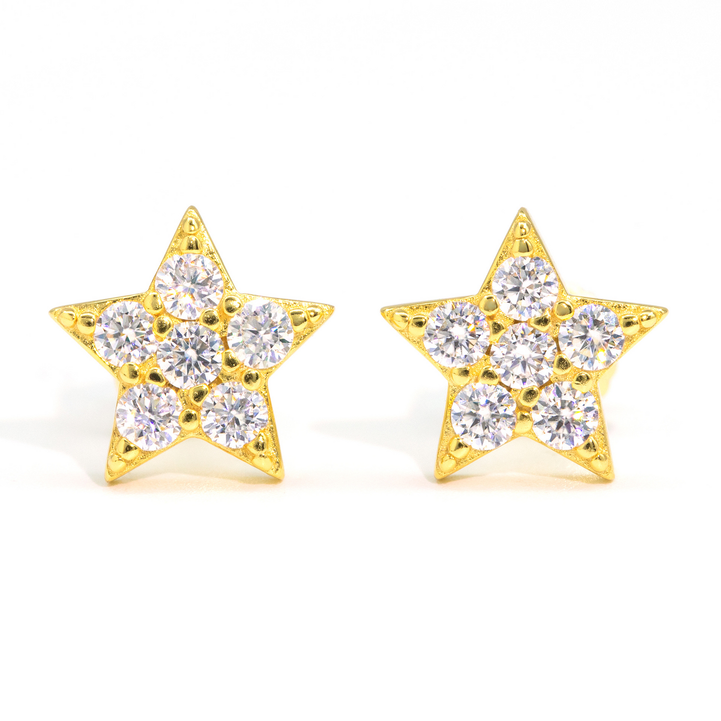 Bubble Letter Silver Moissanite VVS Five Star Stud Earring for Men Hip Hop Jewelry