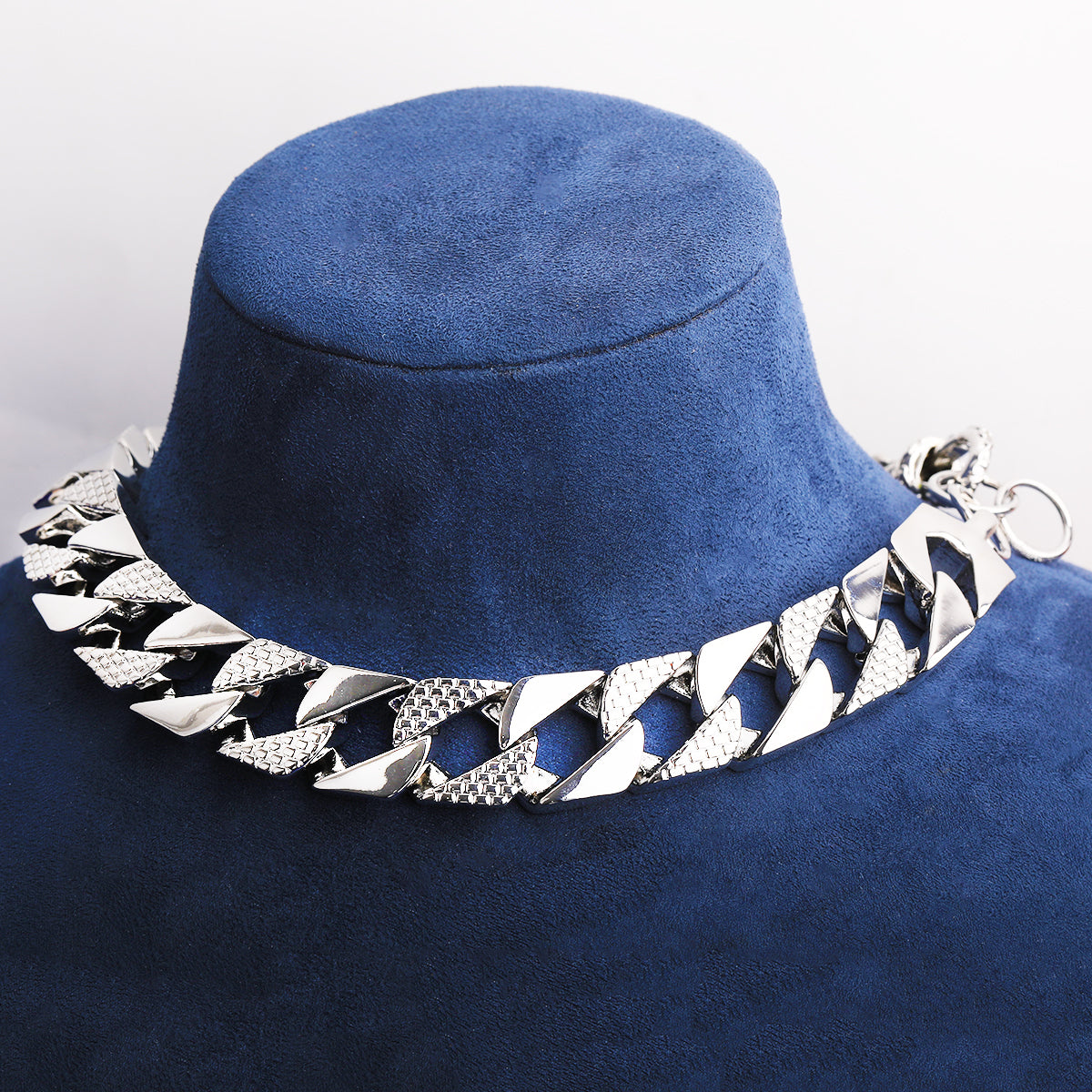 Bubble Letter Semi Patterned Cuban Link Chain for Men Necklace Choker Copper Gold Plated Hip Hop Jewelry Albert Clasp