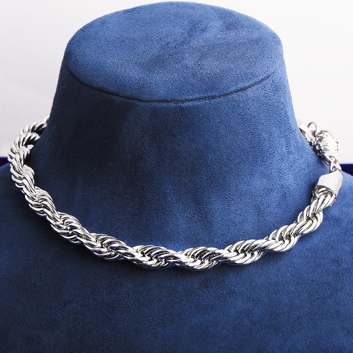 Bubble Letter 10mm Stainless Steel Rope Chain for Men PVD Plated Necklace Choker Hip Hop Jewelry Albert Clasp