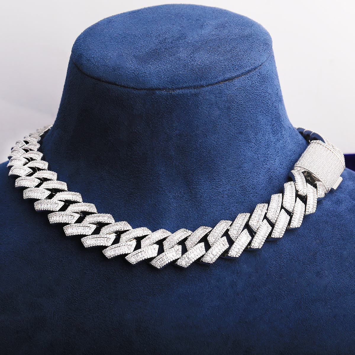 Bubble Letter Iced Out Cuban Link Chain Men Necklace Choker 5A Prong Setting Cubic Zirconia Copper Gold Plated Hip Hop Jewelry