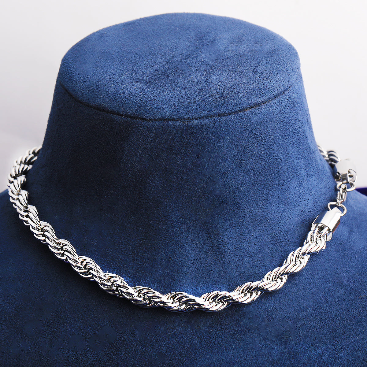 Bubble Letter 8mm Stainless Steel Rope Chain for Men PVD Plated Necklace Choker Hip Hop Jewelry