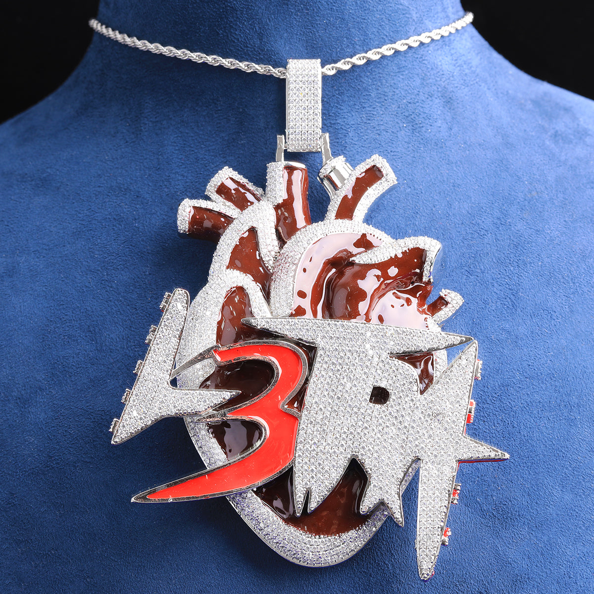 Bubble Letter Luxury Colgante L3TRA Necklace Pendant for Men Real Gold Plated Copper Cubic Zirconia Hip Hop Jewelry