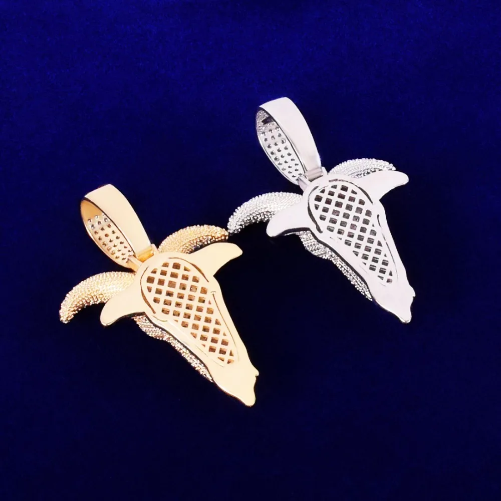 Bubble Letter Sheep Head Pendant Men Zircon Hip Hop Necklace Rock Jewelry